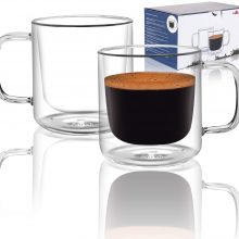 Aquach Thickened Double Wall Coffee Glass Mugs