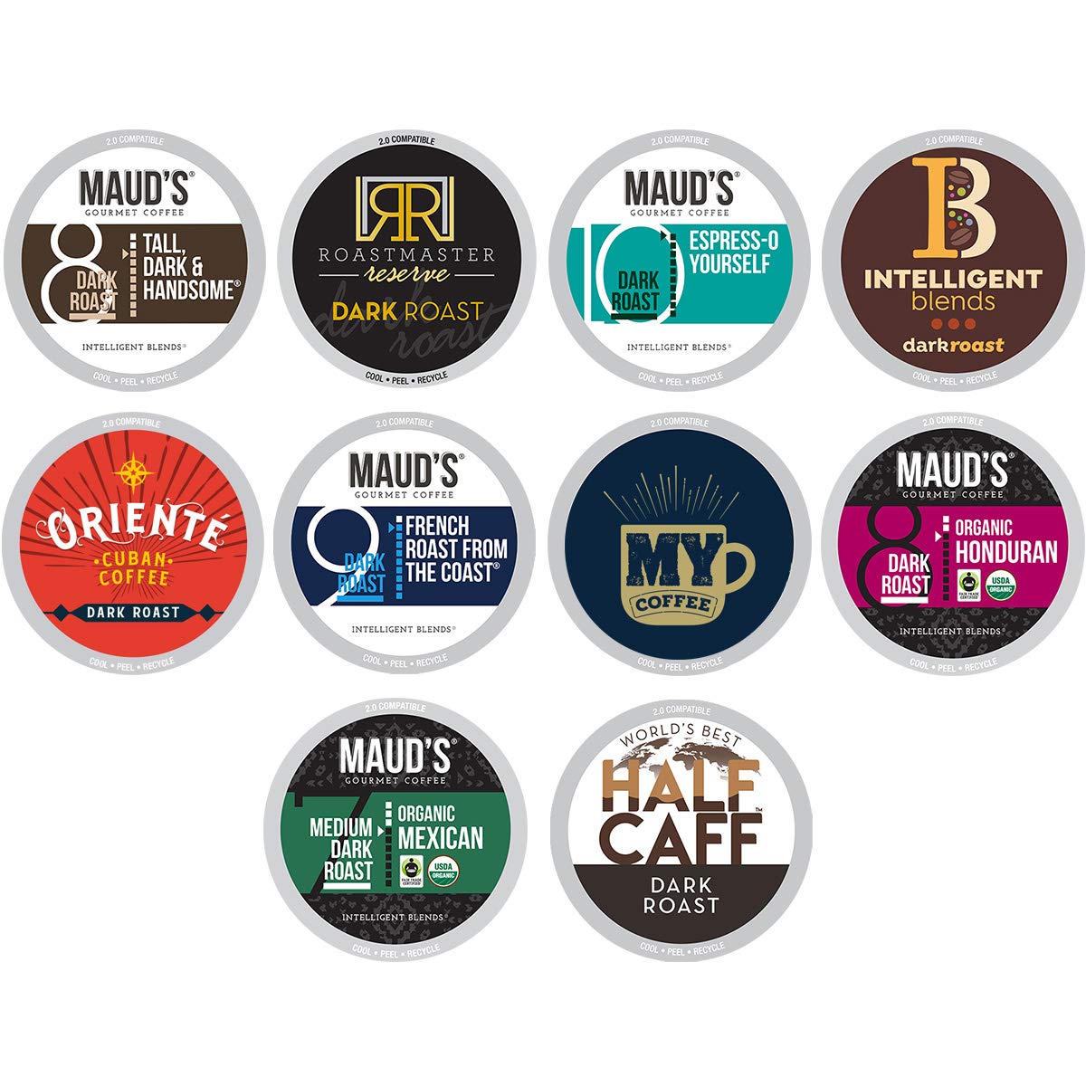Dark Roast Coffee Variety Pack K Cups Compatible Including 2.0