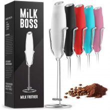 Powerful Milk Frother Handheld With Upgraded Holster Stand