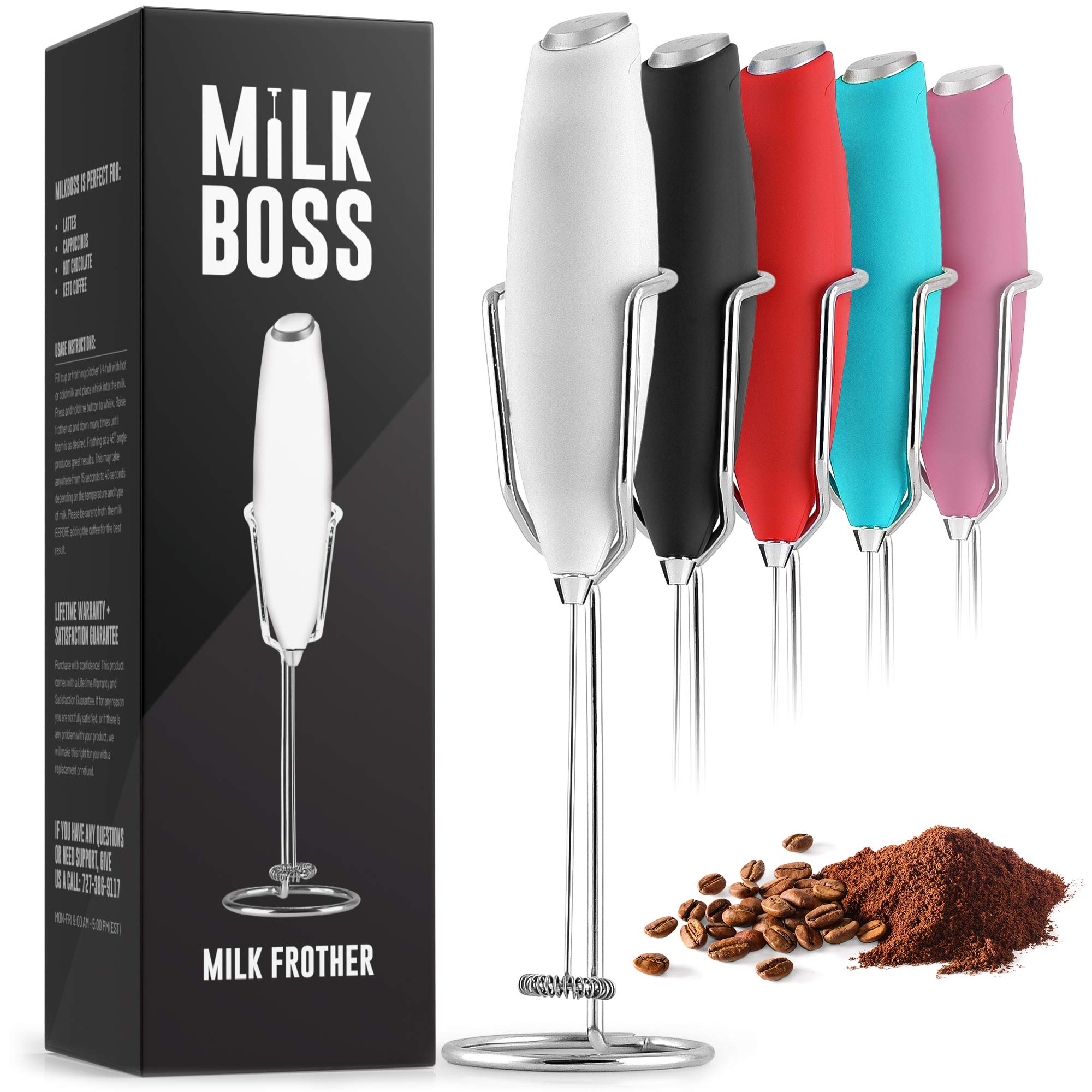 Powerful Milk Frother Handheld With Upgraded Holster Stand
