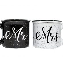 Mr and Mrs Couples Camping Ceramic Coffee Mug Set