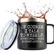Funny Mugs for Men with Slid Lid Unique Gift by JENVIO