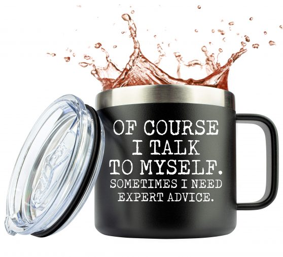 Funny Mugs for Men with Slid Lid Unique Gift by JENVIO