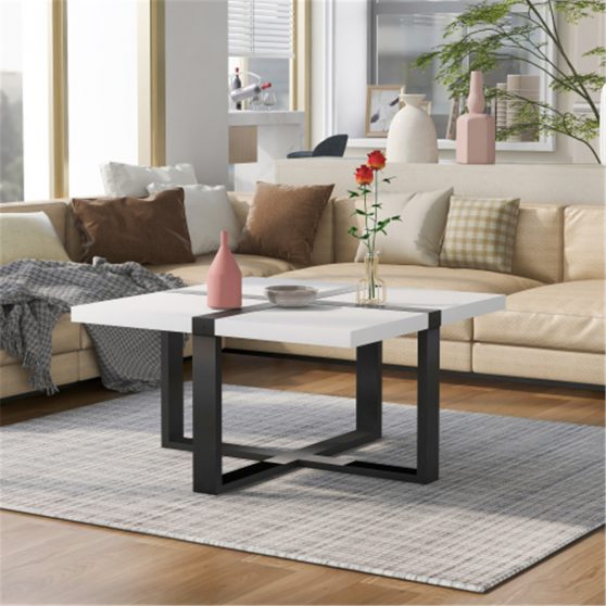 Metal Coffee Table Creative Cross-shaped Tabletop