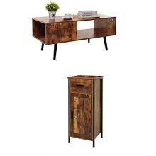 Retro Rectangular Modern Coffee Table Rustic Brown
