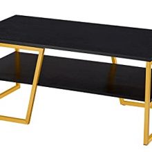 Black Gold Metal Frame Modern Industrial Coffee Table