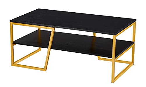 Black Gold Metal Frame Modern Industrial Coffee Table