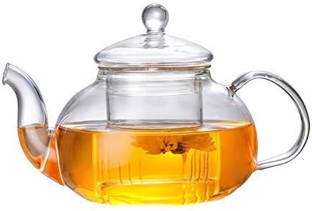 HKKAIS 33.8 Ounce / 1000ML Glass Teapot with Removable Infuser