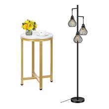 White Coffee Table Rustic Farmhouse Floor Lamp
