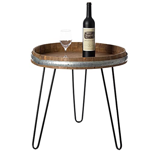 Vintiquewise Wooden Wine Barrel Coffee Table