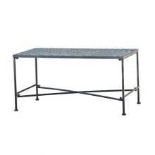 Black Brush Silver Iron Coffee Table