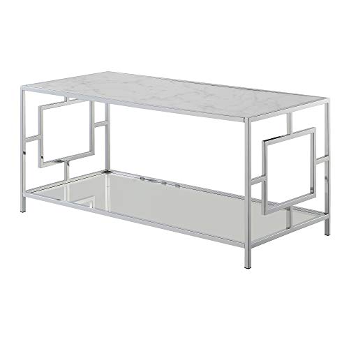 Town Square Coffee Table with Shelf Chrome Frame
