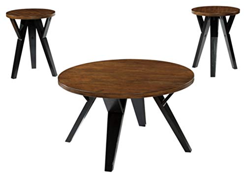 Brown Urban 3-Piece Round Coffee Table Set