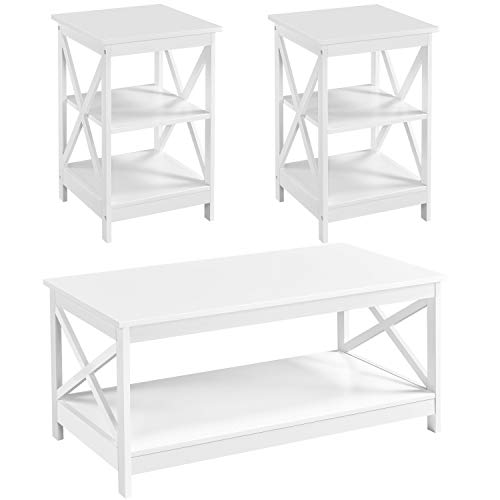Yaheetech 3 Piece White Wood Table Sets