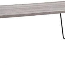 Gray Oak Owen Retro Coffee Table with Metal Legs