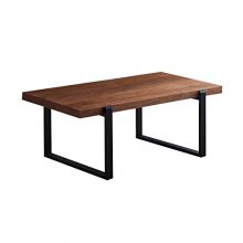 Coffee Table Black Metal Frame with Walnut top