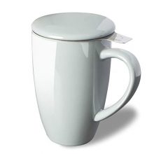 SWEEJAR Porcelain Tea Mug with Infuser and Lid