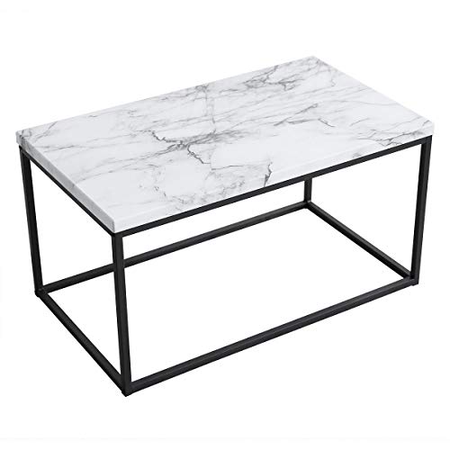Coffee Table White Marble Print