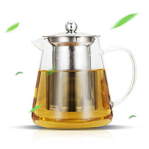 Luxtea Glass Teapot 25oz with Removable Stainless Steel Infuser