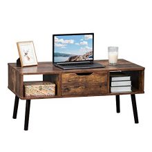 Century Coffee Table with Drawers/Open Shelf