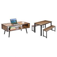 VIVOHOME Wooden Mid-Century Modern Coffee Table