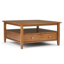 SIMPLIHOME Warm Shaker SOLID WOOD Rustic Coffee Table
