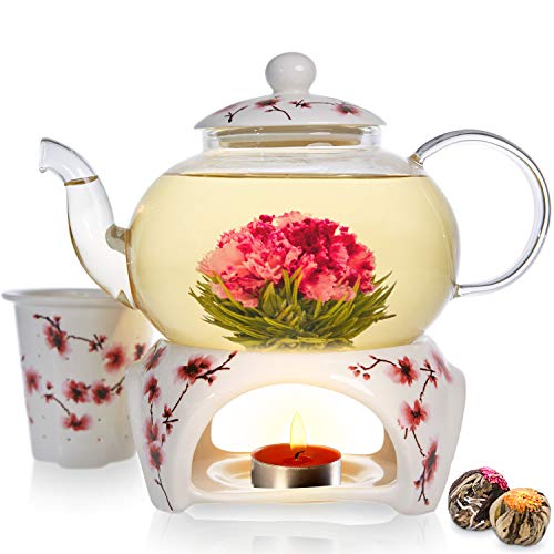 Teabloom Cherry Blossom Teapot & Flowering Tea Gift Set