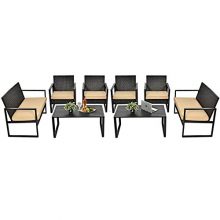 Tangkula 8-Piece Patio Rattan Furniture Set