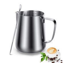 Milk Frothing Pitcher Jug & Frother Cup With Art Pen