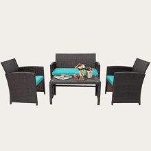 Tangkula 4 Pieces Rattan Furniture Set