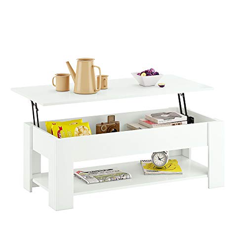 HOMEFORT Lift Top Coffee Table with Hidden Compartment