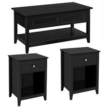 YAHEETECH 3 Piece Living Room Wood Table Set