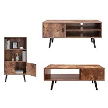 USIKEY Retro Bookcase Storage Cabinet & TV Stand