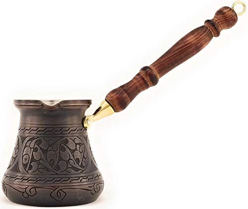 Thickest Solid Engraved Antique Copper Arabic Coffee Pot