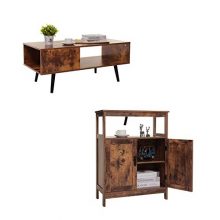 Mid-Century Modern Coffee Table with Adjustable Shelf