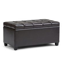 SIMPLIHOME Sienna 34 inch Wide Rectangle Lift Top Storage