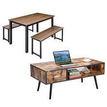 VIVOHOME Wooden Mid-Century Modern Coffee Table