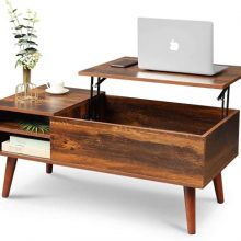 Rustic Oak Lift Top Coffee Wood Table