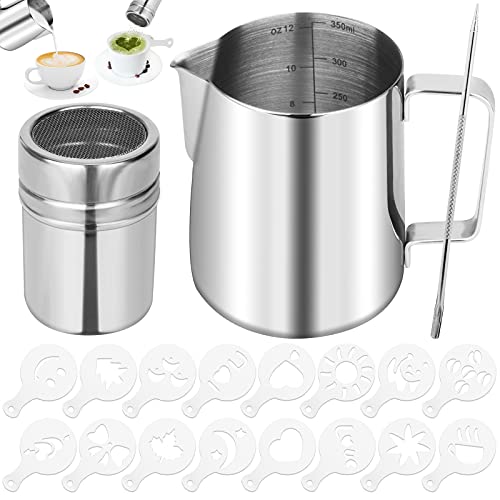 12oz/350ml Stainless Steel Milk Frothing Pitcher
