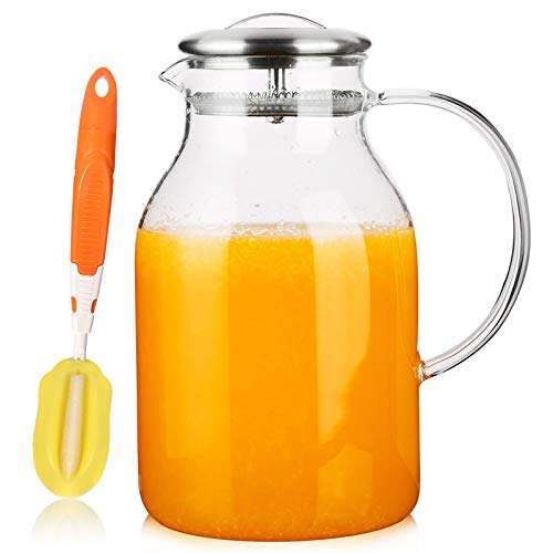 Iced Tea Glass Pitcher with Lid and Spout
