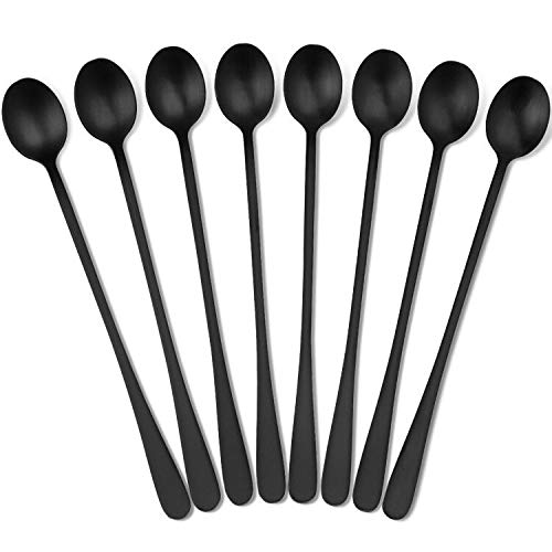 Hiware Matte Black 9-Inch Long Handle Iced Tea Spoon