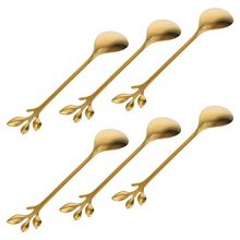 Gold Leaf Coffee Spoon Teaspoon Set