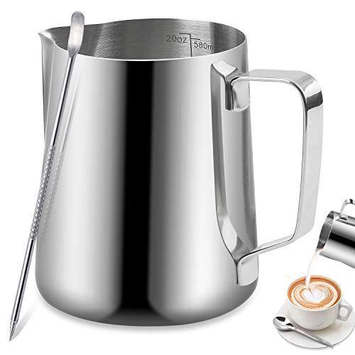 Espresso Milk Frothing Pitcher with Decorating Art Pen