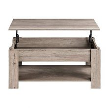 Rustic Gray Coffee Table Lower Storage Shelf Vintage