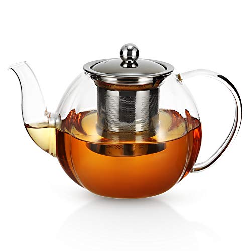 Teapot with Removable Infuser Clear Glass Tea Kettle