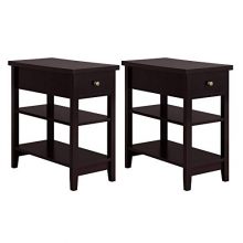 Your Living Room with the Tiered Finish Tables - Set of 2 in Elegant Espresso! ☕🏡