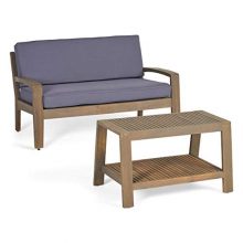 Christopher Knight Home Grenada Outdoor Loveseat and Coffee Table Set