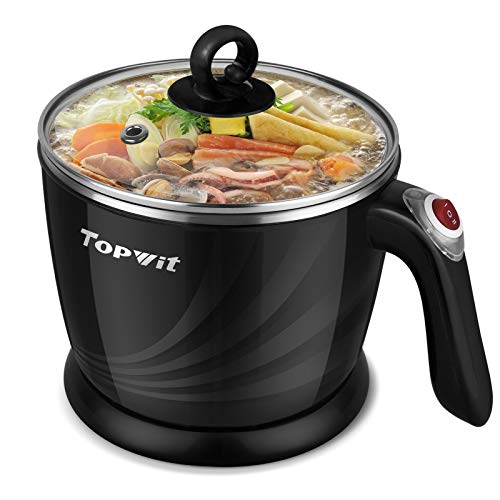 Topwit Electric Hot Pot Mini, 1.2 Liter Electric Cooker