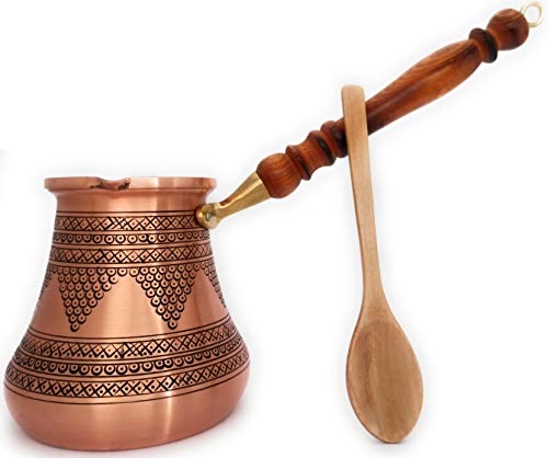 Thickest Solid Copper Stamped and Hammered Turkish Greek Arabic Coffee