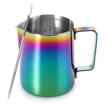Milk Frothing Pitcher with Decorating Art Pen 12 Oz
